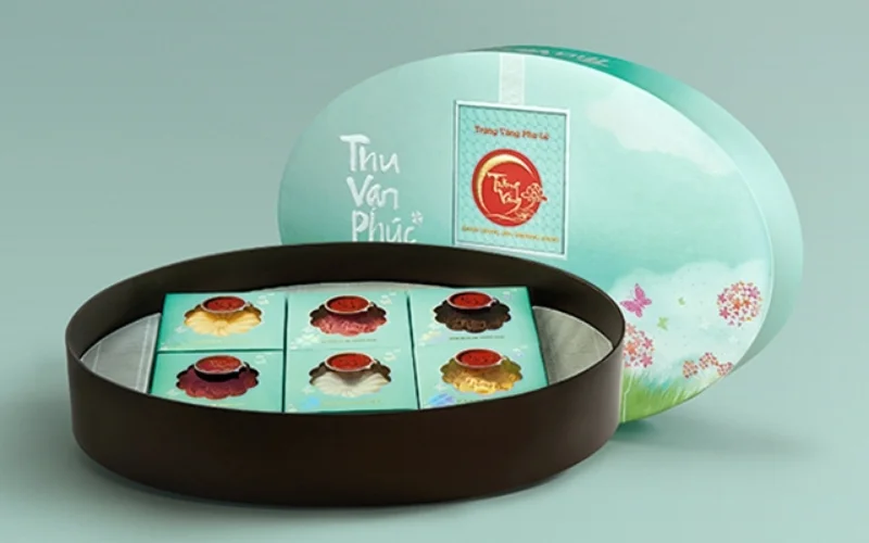 Mẫu hộp bánh trung thu hình tròn 6 bánh Mẫu hộp bánh trung thu hình tròn 6 bánh