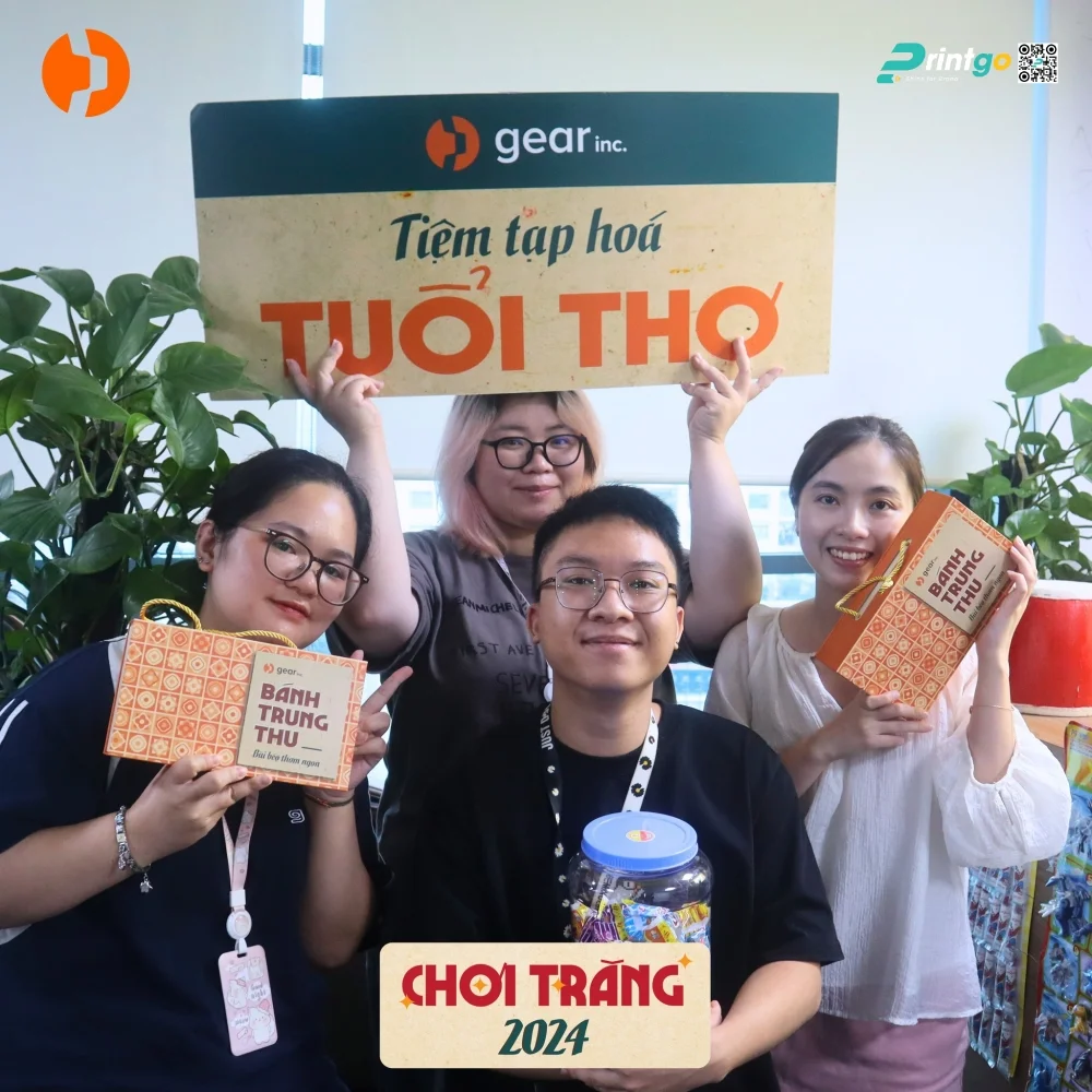 Hộp đựng bánh trung thu Gear Inc mang dấu ấn công ty công nghệ, năng động