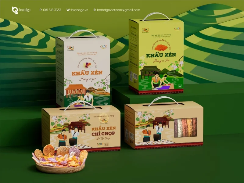Hợp tác xã Hoa Ban Trắng hợp tác cùng Printgo thiết kế và in ấn bộ hộp đựng Khẩu Xén chuẩn đặc sản Mường Lay