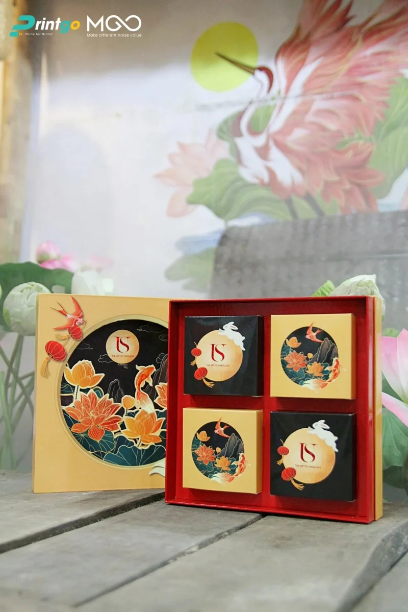 Hộp âm dương 3D đựng bánh trung thu sang trọng
