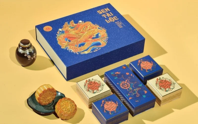 Nhóm mẫu hộp bánh trung thu kèm trà 4 bánh Nhóm mẫu hộp bánh trung thu kèm trà 4 bánh