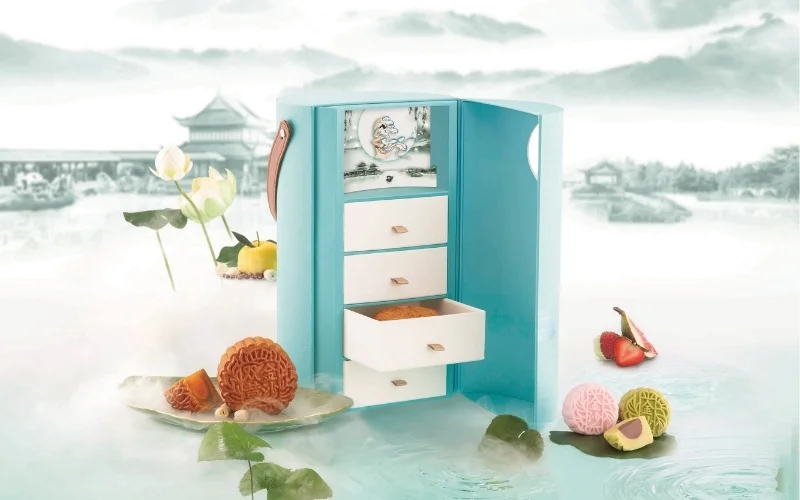 Nhóm mẫu hộp bánh trung thu kèm trà 4 bánh Nhóm mẫu hộp bánh trung thu kèm trà 4 bánh