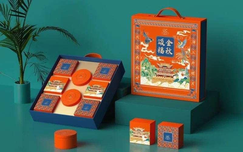 Nhóm mẫu hộp bánh trung thu kèm trà 6 bánh Nhóm mẫu hộp bánh trung thu kèm trà 6 bánh