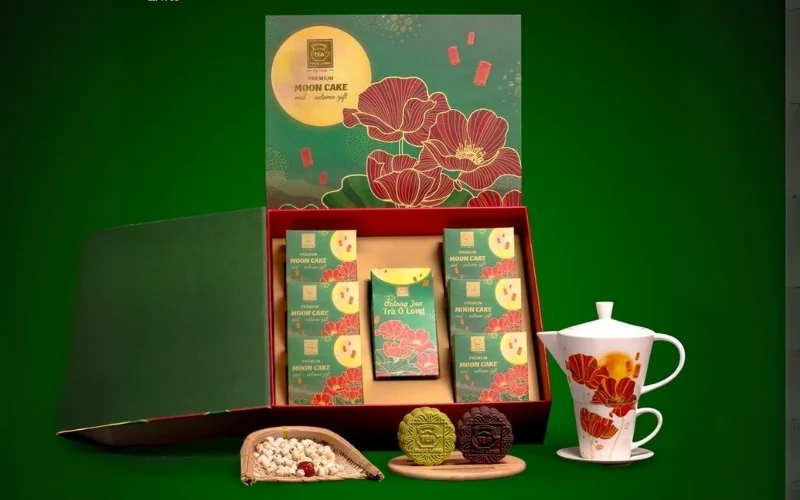 Nhóm mẫu hộp bánh trung thu kèm trà 6 bánh Nhóm mẫu hộp bánh trung thu kèm trà 6 bánh