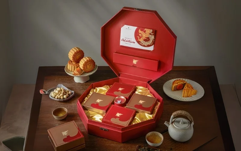 Mẫu hộp bánh trung thu hình tròn 4 bánh Mẫu hộp bánh trung thu hình tròn 4 bánh