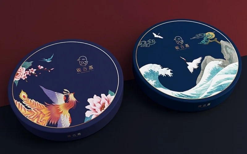 Mẫu hộp bánh trung thu hình tròn 7 - 8 bánh Mẫu hộp bánh trung thu hình tròn 7 - 8 bánh