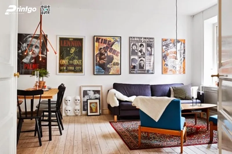 Cách dán poster lên tường bằng băng dính hai mặt