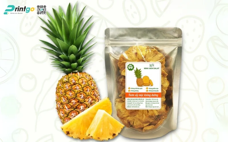 Các mẫu in tem dứa sấy khô - sấy dẻo