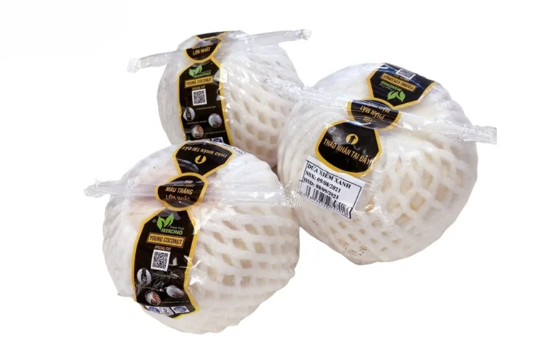 Mẫu in tem dừa dán quả ấn tượng