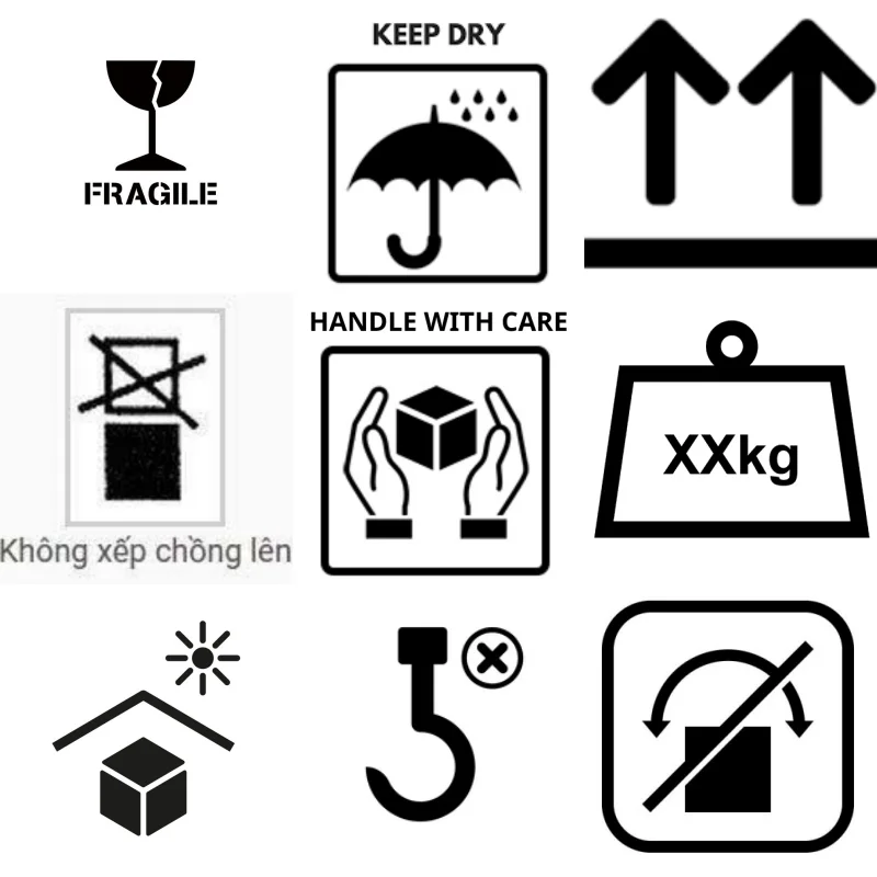 Tham khảo 20+ ký hiệu hàng dễ vỡ phổ biến trên bao bì