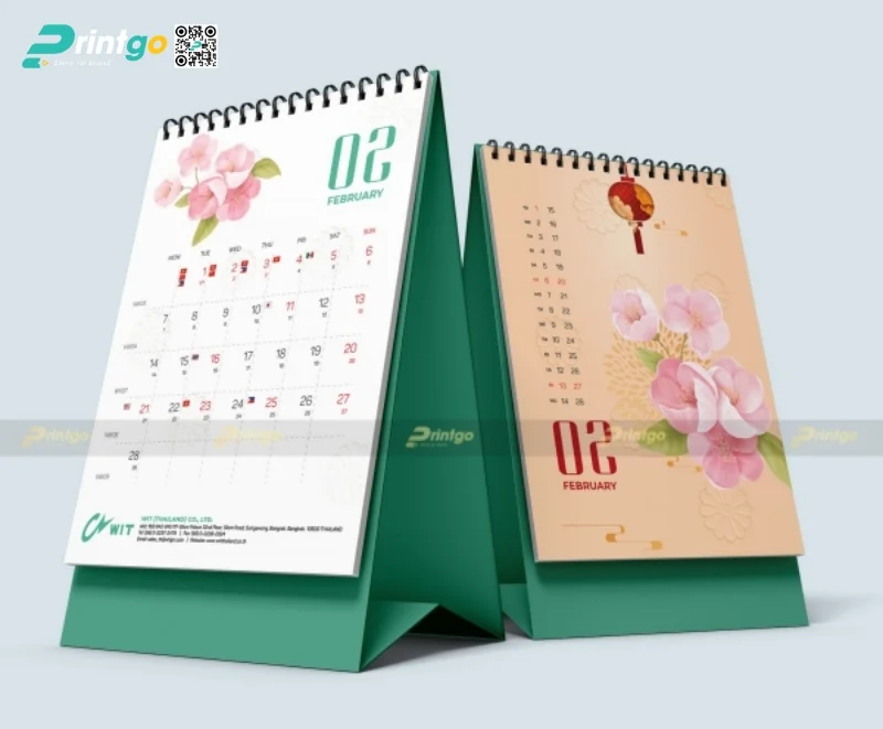 Mẫu lịch để bàn chữ A thiết kế truyền thống, tôn vinh văn hóa 