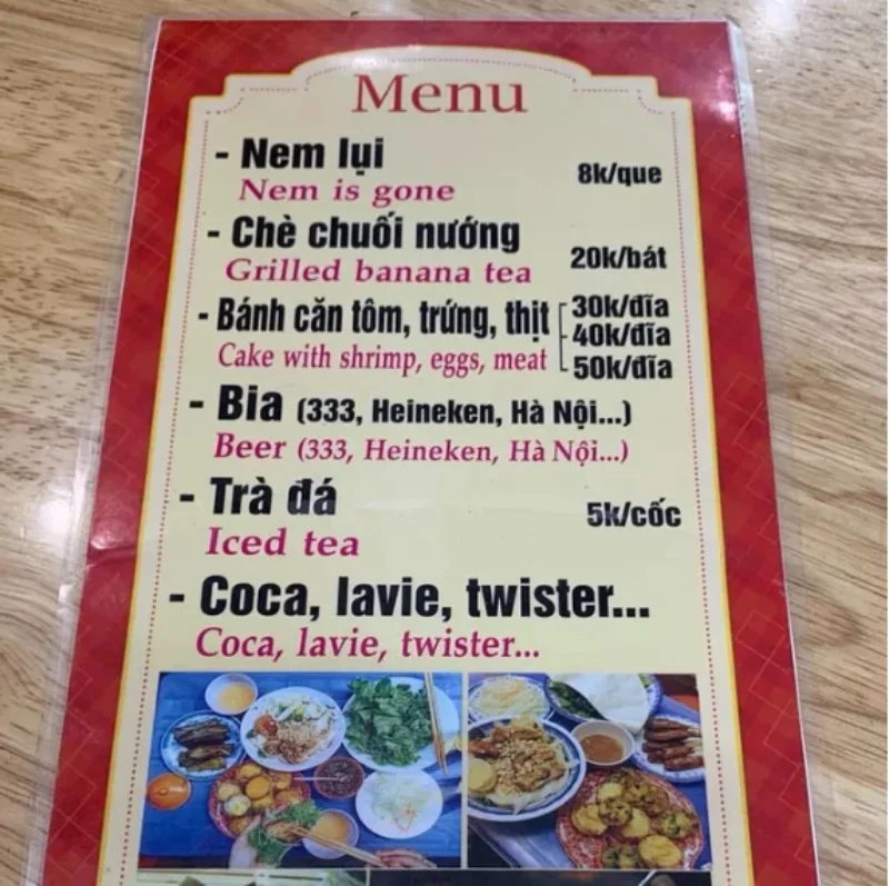 Những lỗi thường gặp khi chọn kích thước menu