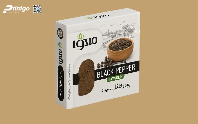 Bao bì đựng hạt tiêu dạng hộp carton mềm 
