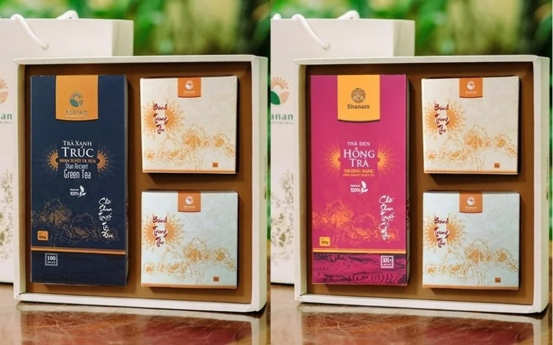 Nhóm mẫu hộp bánh trung thu kèm trà 2 bánh Nhóm mẫu hộp bánh trung thu kèm trà 2 bánh