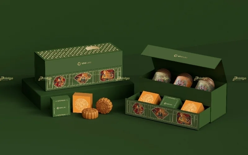 Nhóm mẫu hộp bánh trung thu kèm trà 3 bánh Nhóm mẫu hộp bánh trung thu kèm trà 3 bánh