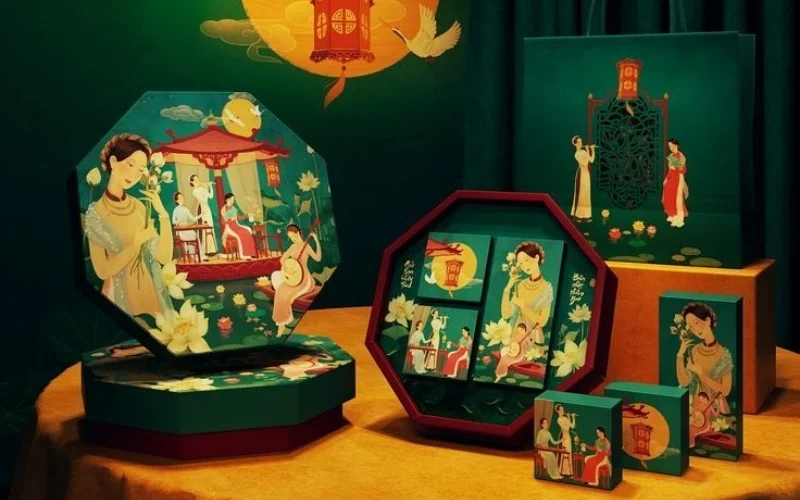 Mẫu hộp bánh trung thu hình tròn 2 - 3 bánh Mẫu hộp bánh trung thu hình tròn 2 - 3 bánh