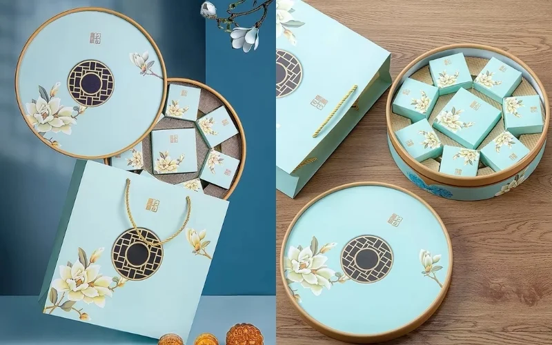 Mẫu hộp bánh trung thu hình tròn 7 - 8 bánh Mẫu hộp bánh trung thu hình tròn 7 - 8 bánh
