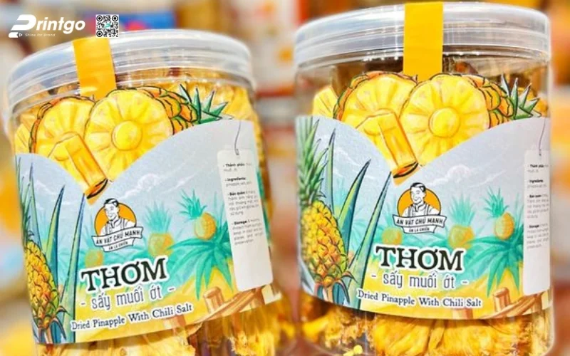 Các mẫu in tem dứa sấy khô - sấy dẻo