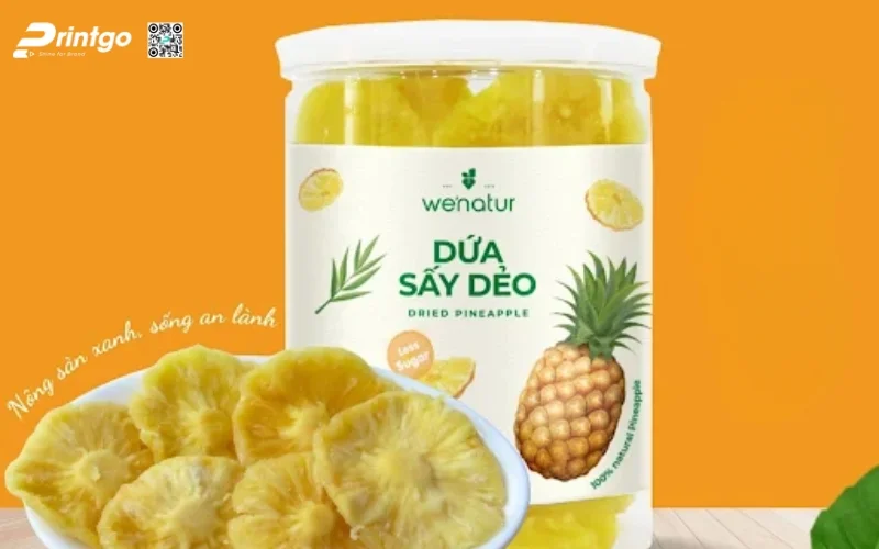 Các mẫu in tem dứa sấy khô - sấy dẻo