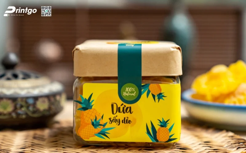 Các mẫu in tem dứa sấy khô - sấy dẻo