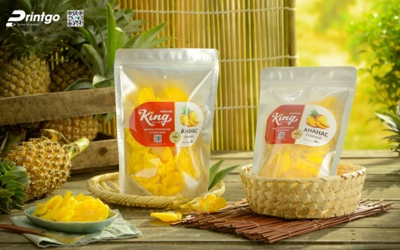 Các mẫu in tem dứa sấy khô - sấy dẻo