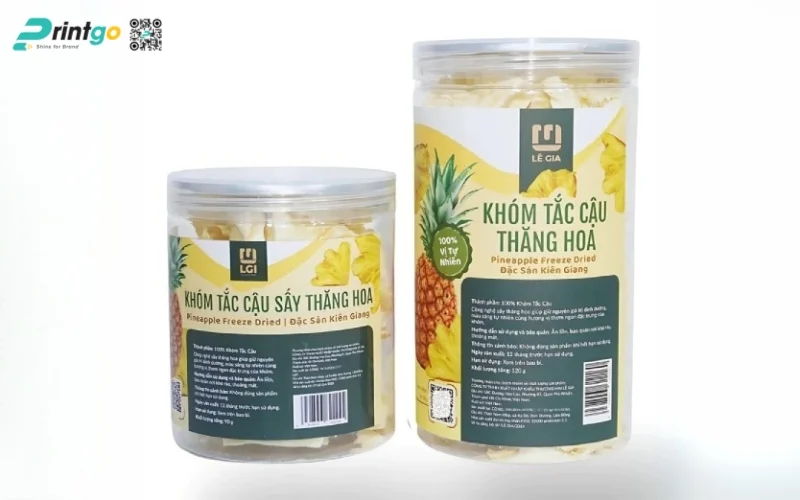 Các mẫu in tem dứa sấy khô - sấy dẻo