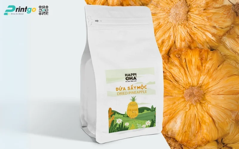 Các mẫu in tem dứa sấy khô - sấy dẻo