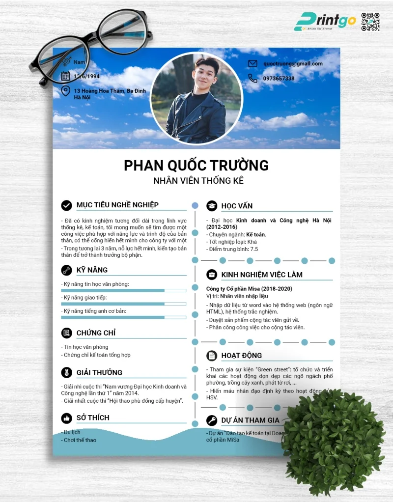 Mẫu profile cá nhân dành cho sinh viên mới ra trường 