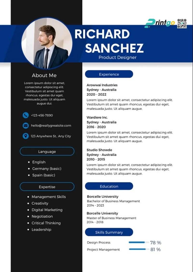 Mẫu profile cá nhân nhân viên văn phòng 