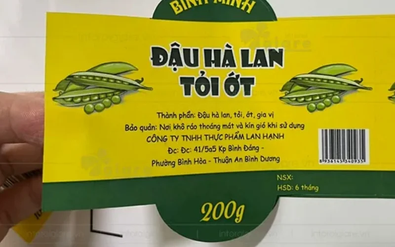 Tem nhãn rau củ dạng thương hiệu cá nhân 