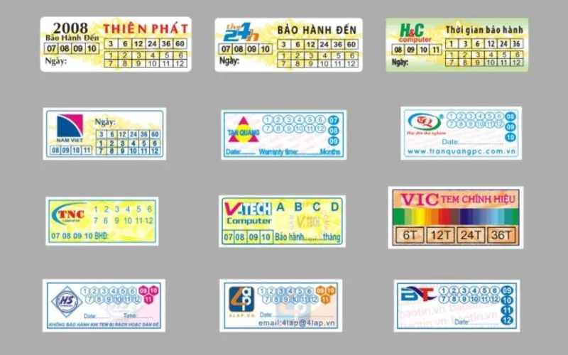 Mẫu tem vỡ bảo hành 