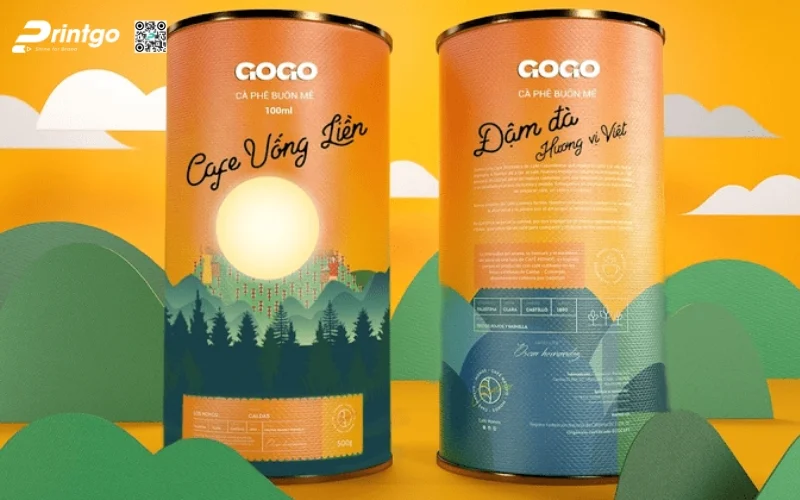 Các mẫu in bao bì cafe đẹp dạng hộp trụ tròn Các mẫu in bao bì cafe đẹp dạng hộp trụ tròn