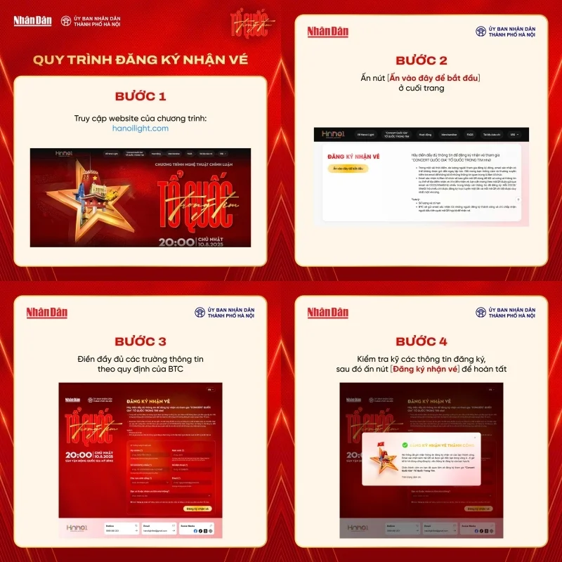  Hướng dẫn cách đăng ký vé concert "Tổ quốc trong tim"
