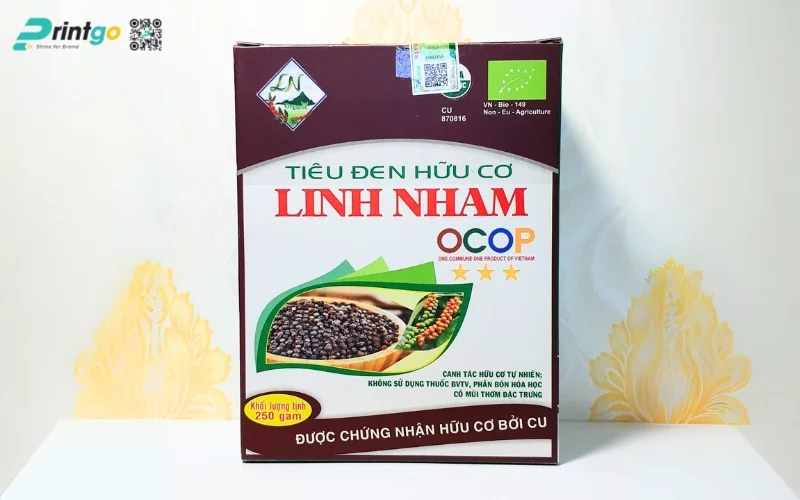Bao bì đựng hạt tiêu dạng hộp carton mềm 