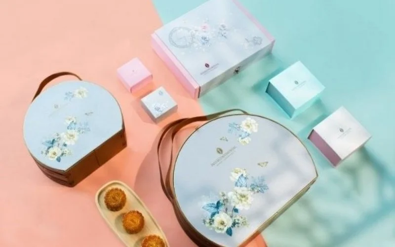 Mẫu hộp bánh trung thu hình tròn 5 bánh Mẫu hộp bánh trung thu hình tròn 5 bánh