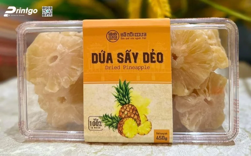 Các mẫu in tem dứa sấy khô - sấy dẻo