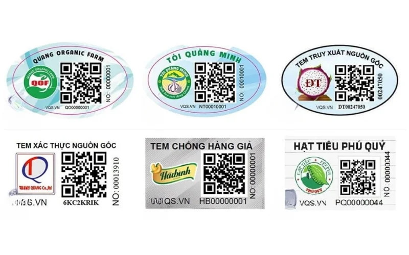 Tem nhãn rau củ dạng tem truy xuất nguồn gốc
