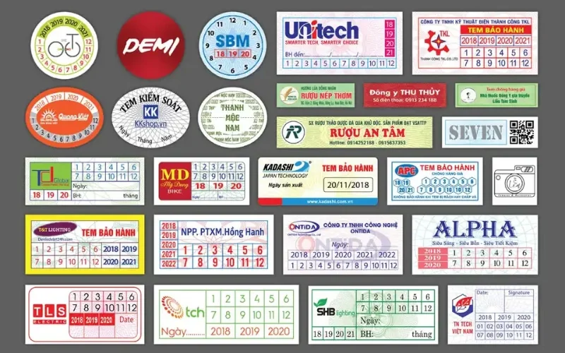 Mẫu tem vỡ bảo hành 