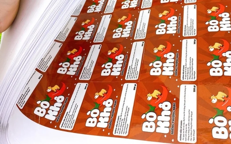 Mẫu tem nhãn bò khô thiết kế tối giản Mẫu tem nhãn bò khô thiết kế tối giản