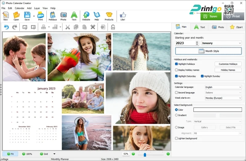 Photo Calendar Creator nổi bật với kho mẫu đa dạng và khả năng tùy chỉnh linh hoạt 