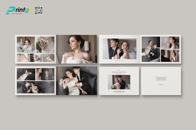 Mẫu photobook đám cưới theo phong cách tối giản, sang trọng