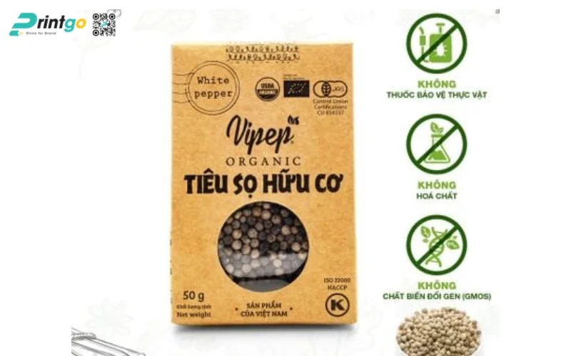 Bao bì đựng hạt tiêu dạng hộp carton mềm 