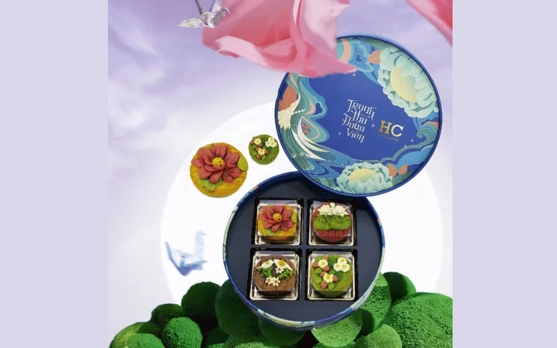 Mẫu hộp bánh trung thu hình tròn 4 bánh Mẫu hộp bánh trung thu hình tròn 4 bánh