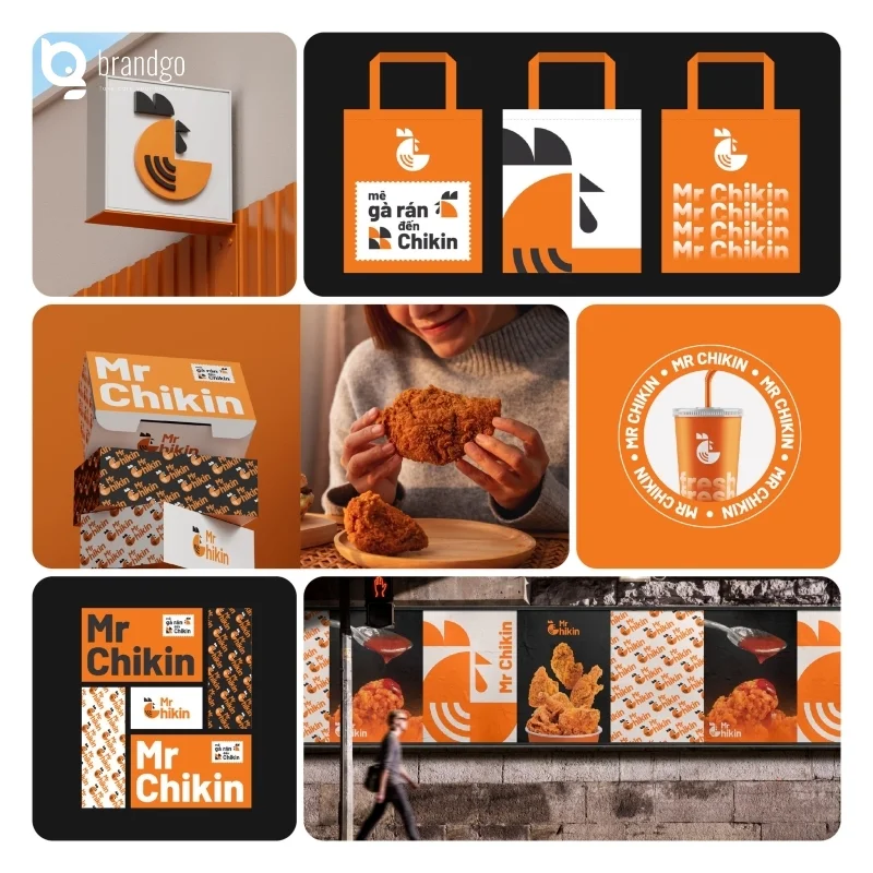 Thương hiệu gà Mr Chikin với bộ nhận diện thương hiệu ấn tượng