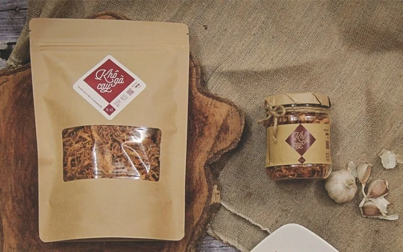Mẫu tem nhãn bò khô thiết kế tối giản Mẫu tem nhãn bò khô thiết kế tối giản
