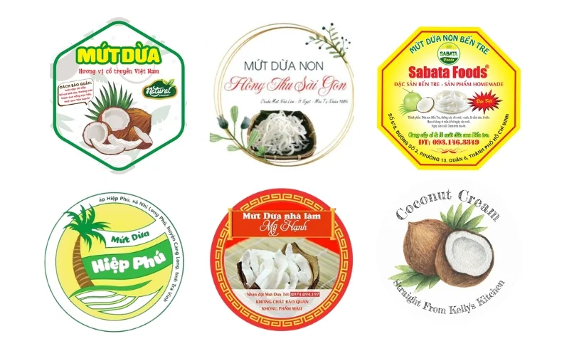 Mẫu tem nhãn dừa xiêm sản phẩm mứt dừa Mẫu tem nhãn dừa xiêm sản phẩm mứt dừa