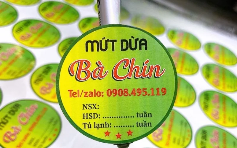 Mẫu tem nhãn dừa xiêm sản phẩm mứt dừa Mẫu tem nhãn dừa xiêm sản phẩm mứt dừa