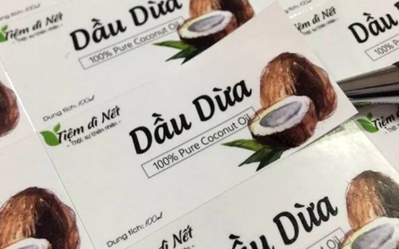 Mẫu tem nhãn đưa xiêm sản phẩm dầu dừa Mẫu tem nhãn đưa xiêm sản phẩm dầu dừa