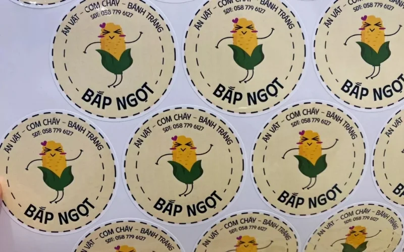 Tem nhãn rau củ dạng thương hiệu cá nhân 