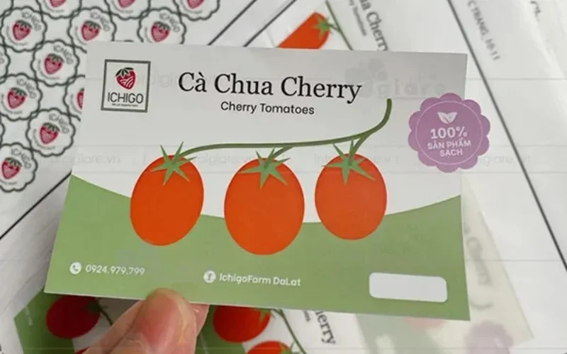 Tem nhãn rau củ dạng thương hiệu cá nhân 
